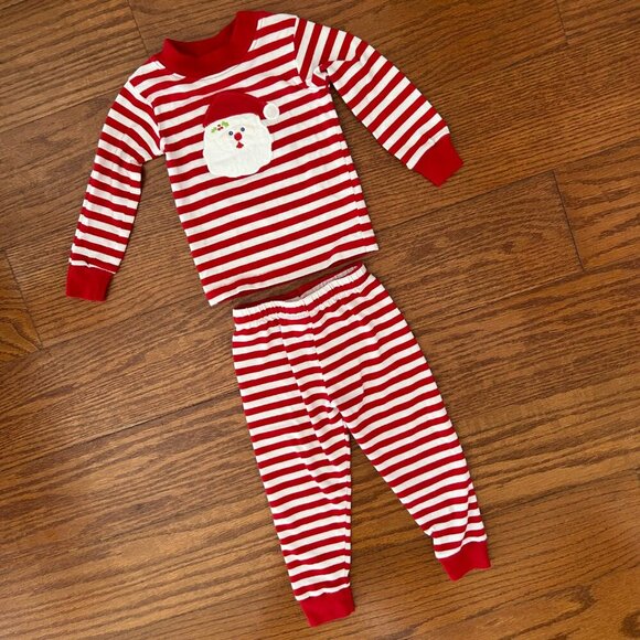 Bailey Boys Christmas Striped Santa Lounge Set PJs Matching Set Size 18 months - Picture 2 of 9